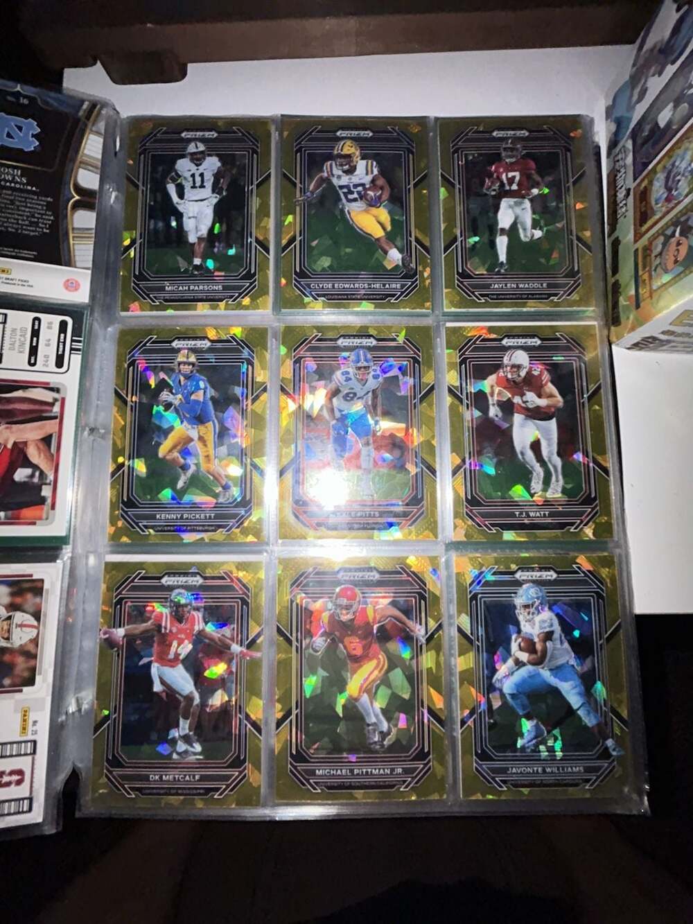 2023 Panini Prizm Draft Picks Gold Ice Cracked Parallel Lot of 9 Football Cards